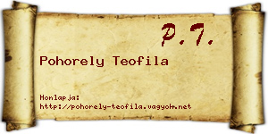 Pohorely Teofila névjegykártya